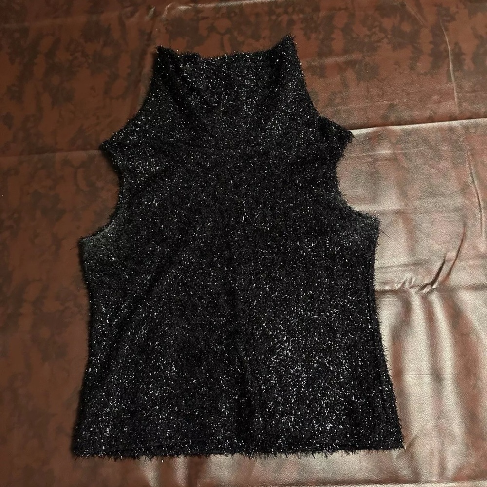 Vintage Women's Sleeveless Turtleneck Size Large Black